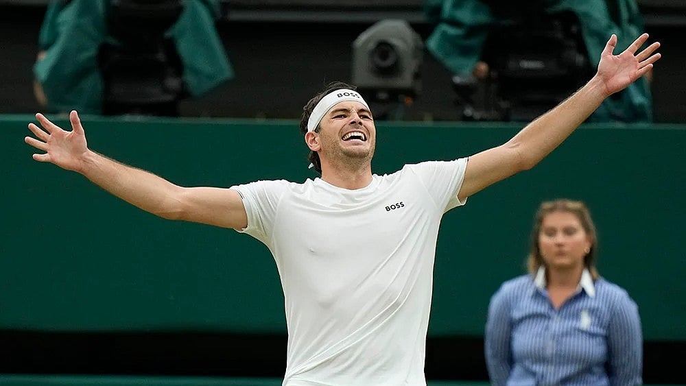 File Photo of Taylor Fritz celebrating after defeating Alexander Zverev.